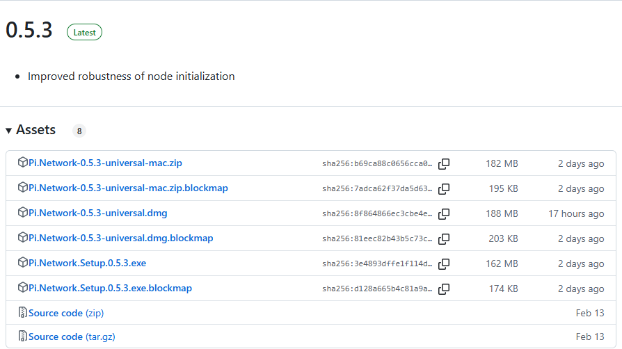 fireside_pi's tweet photo. 🥰 @PiCoreTeam 
✅New update version of PiNode 0.5.3 has been pushed by @nkokkalis.
- Improved robustness of node initialization.
Exciting things ahead.
#Pi https://t.co/d8b7E1FoaA