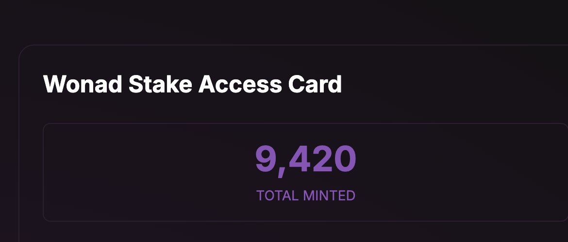 0xhellowolf (@0xhellowolf) on Twitter photo ๐ <a href="/thiswonad/">Wonad | Plant to Earn ๐ฑ๐</a> just hit 9,420 total stakers !
We're closing in on 10K unique stakers, the recent Fungi Card drop doubled our numbers.
๐ฑ๐ Got a #FungiCard?
๐ Stake it now & start claiming your $WPOINT at app.thiswonad.xyz
#Wonad #StakeToEarn #plant2earn ๐ <a href="/thiswonad/">Wonad | Plant to Earn ๐ฑ๐</a> just hit 9,420 total stakers !
We're closing in on 10K unique stakers, the recent Fungi Card drop doubled our numbers.
๐ฑ๐ Got a #FungiCard?
๐ Stake it now & start claiming your $WPOINT at app.thiswonad.xyz
#Wonad #StakeToEarn #plant2earn