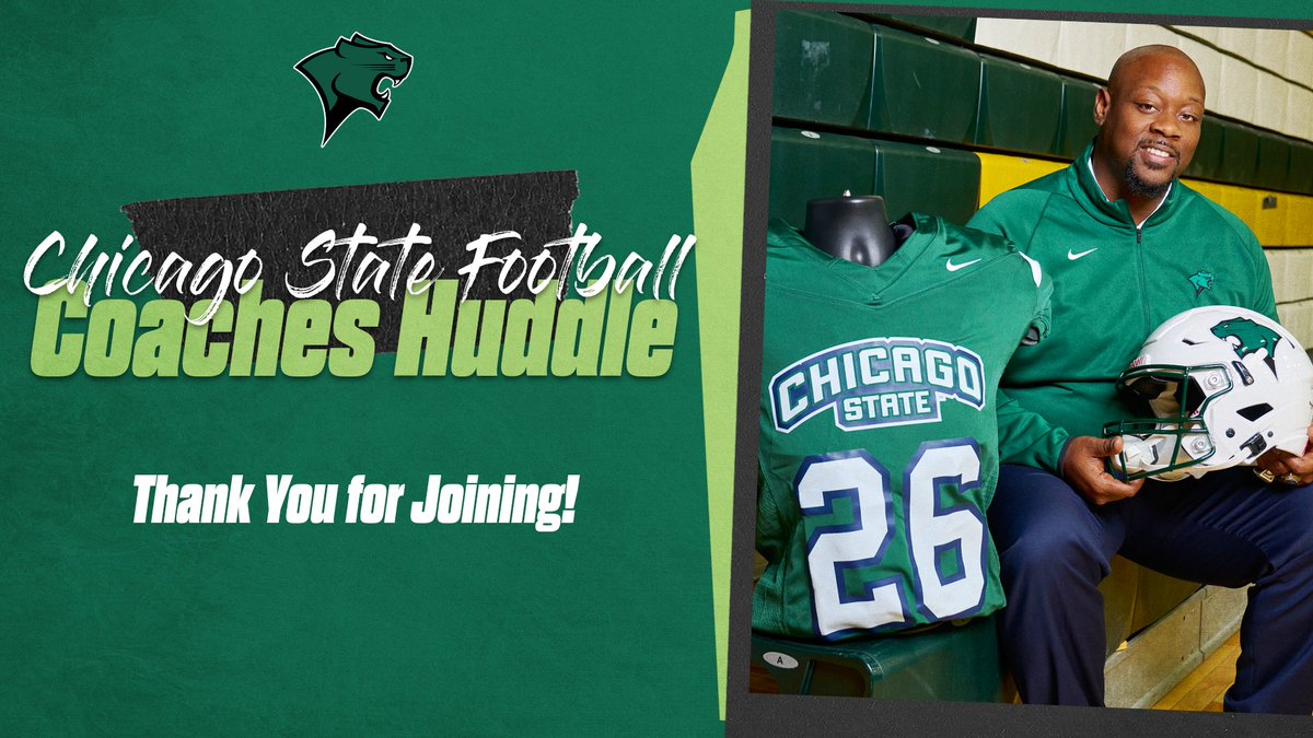 ChiStateCougars's tweet image. Thank you to everyone who joined us for the Chicago State Football Coaches Huddle! Your support keeps us moving forward. We look forward to seeing you all again next time!