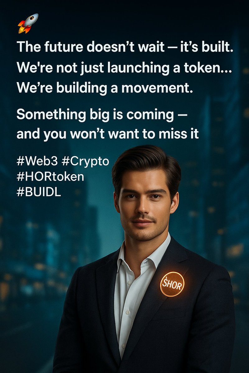 TokenHor's tweet photo. 🚀 The future doesn’t wait — it’s built.
We’re not just launching a token…
We’re building a movement.
Community-first. Vision-driven.
Something big is coming — and you won’t want to miss it.
#Web3 #Crypto #HORtoken #BUIDL #Bullish https://t.co/ssXr8xG0jg