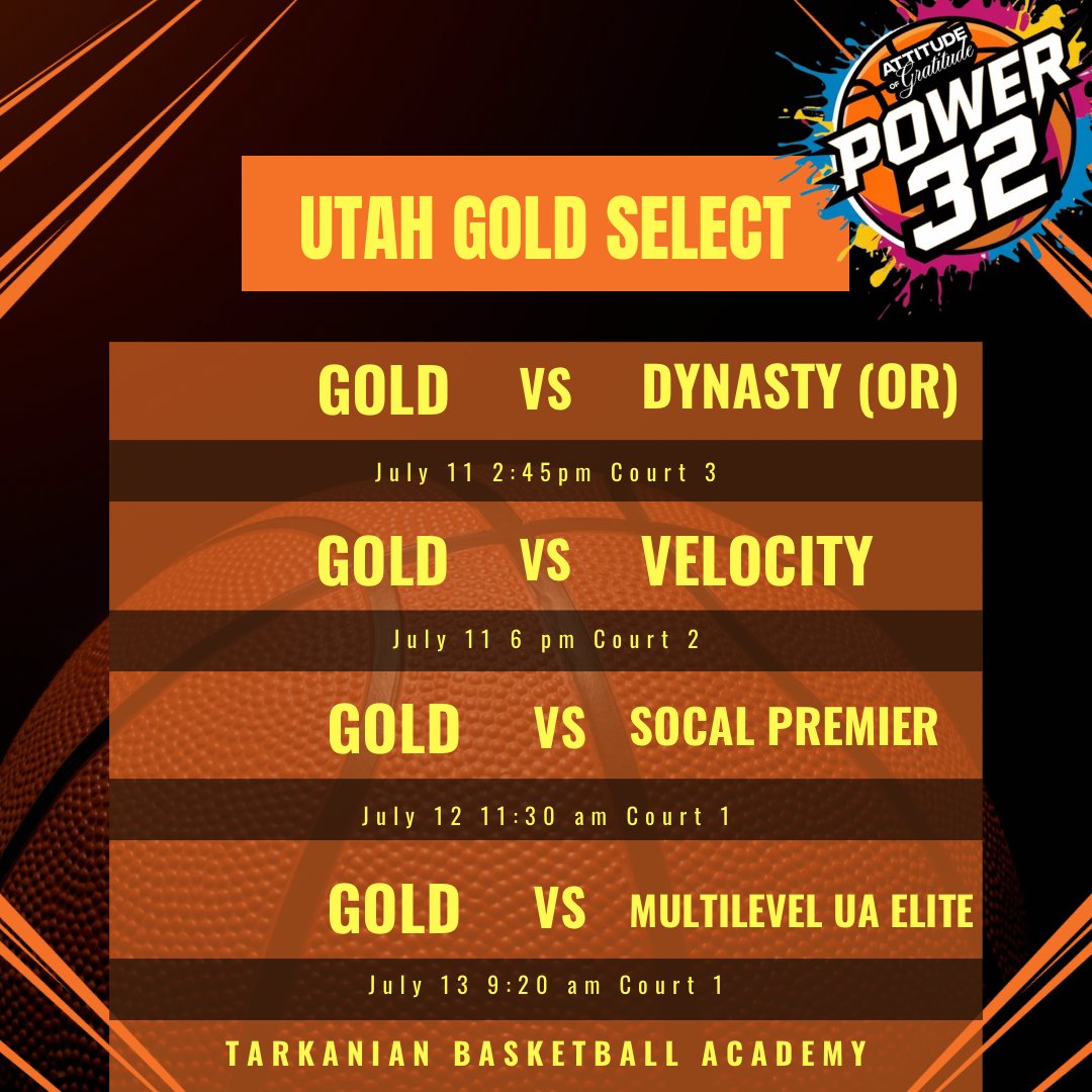 Adam Peek (@eadampeek) on Twitter photo ‼️ Coaches heading to Vegas this weekend ‼️
Try to catch a Utah Gold Select game or 4
All the games are at the Tarkanian Basketball Academy
<a href="/aog_events/">Attitude of Gratitude National Events</a> ‼️ Coaches heading to Vegas this weekend ‼️
Try to catch a Utah Gold Select game or 4
All the games are at the Tarkanian Basketball Academy
<a href="/aog_events/">Attitude of Gratitude National Events</a>