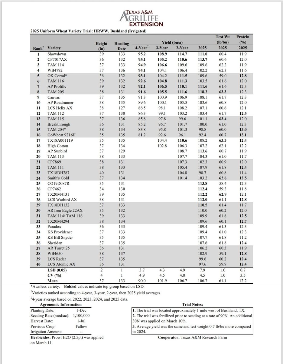 TAMU Small Grains Variety Testing Program tweet media