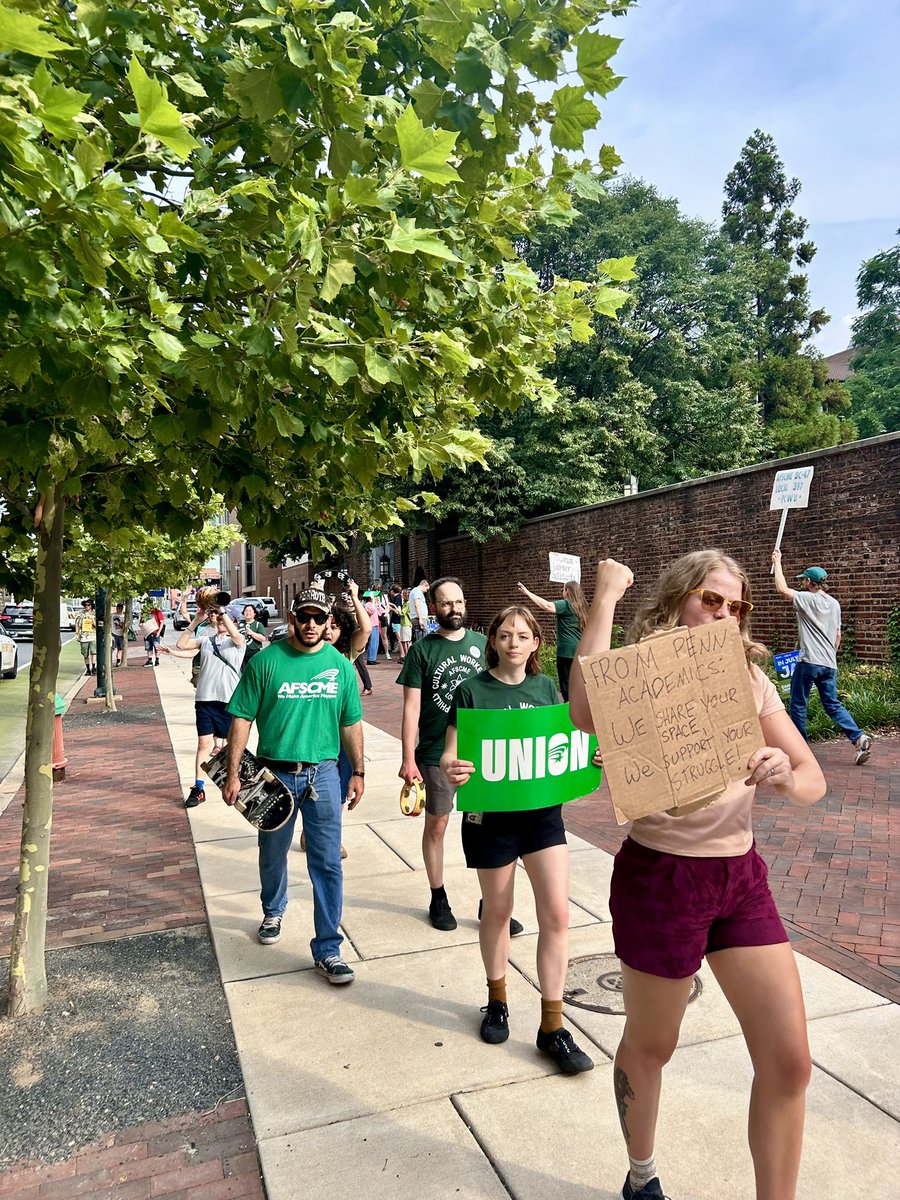 WillforPA's tweet image. Hot Labor Summer **CONTINUES** 🔥🔥
We had an amazing time at today’s PENN Museum Worker’s United informational picket.
@UofPenn management ought to return to the table with serious proposals ASAP. Just getting this engine started… 💪🏼❤️🔥