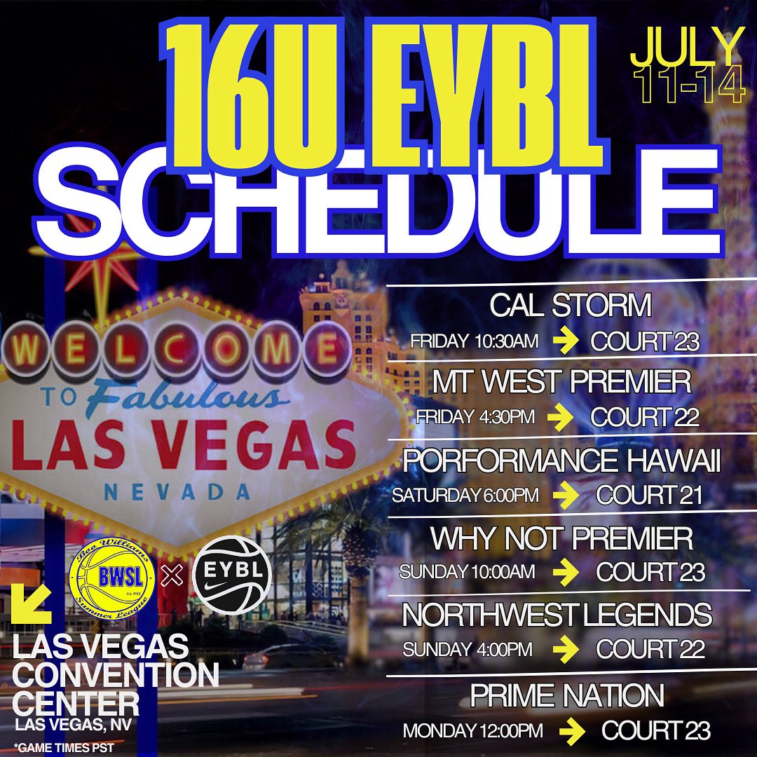 BWSLGirlsAAU's tweet photo. @NikeGirlsEYBL  Session lll Schedule drop 💙💛

#BooCrew #BooBlooded https://t.co/s3iJrEQNKl
