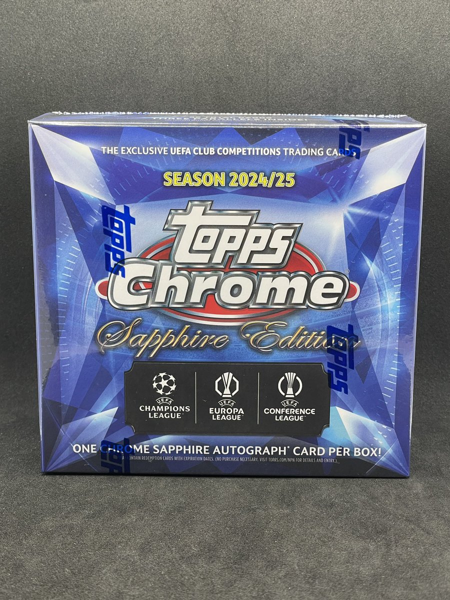 Cory Massey (@coryjmassey) on Twitter photo Anyone interested in buying a2024/25 Topps Chrome UEFA Sapphire hobby box before I sell it on eBay? Looks like most have been selling between $550 and $600, so make me a reasonable offer.
RT’s appreciated.
<a href="/SportsSell3/">@SPORTS_SΞLL</a>
<a href="/TayDwyer8/">Taylor Dwyer</a>
<a href="/frank_lubatti/">Frank - TanksSportsCards</a>
<a href="/eblack35/">eblack35-</a>
<a href="/employee84/">Employee #84 🥁</a> Anyone interested in buying a2024/25 Topps Chrome UEFA Sapphire hobby box before I sell it on eBay? Looks like most have been selling between $550 and $600, so make me a reasonable offer.
RT’s appreciated.
<a href="/SportsSell3/">@SPORTS_SΞLL</a>
<a href="/TayDwyer8/">Taylor Dwyer</a>
<a href="/frank_lubatti/">Frank - TanksSportsCards</a>
<a href="/eblack35/">eblack35-</a>
<a href="/employee84/">Employee #84 🥁</a>