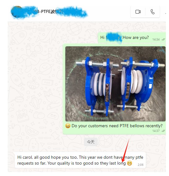 ALLTO_JOINT's tweet photo. Client said that ALLTO  PTFE bellows quality too good can use a longer time , so no orders for us now😄😅🥰 https://t.co/92lFlV7xXY
