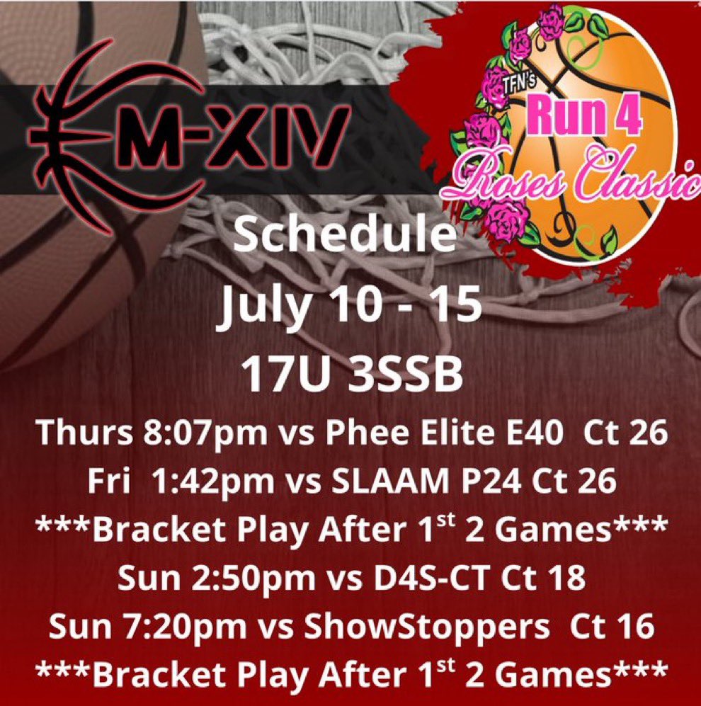 Schedule for Kentucky this weekend!
<a href="/M14Hoops_Girls/">Team M-XIV Girls</a>