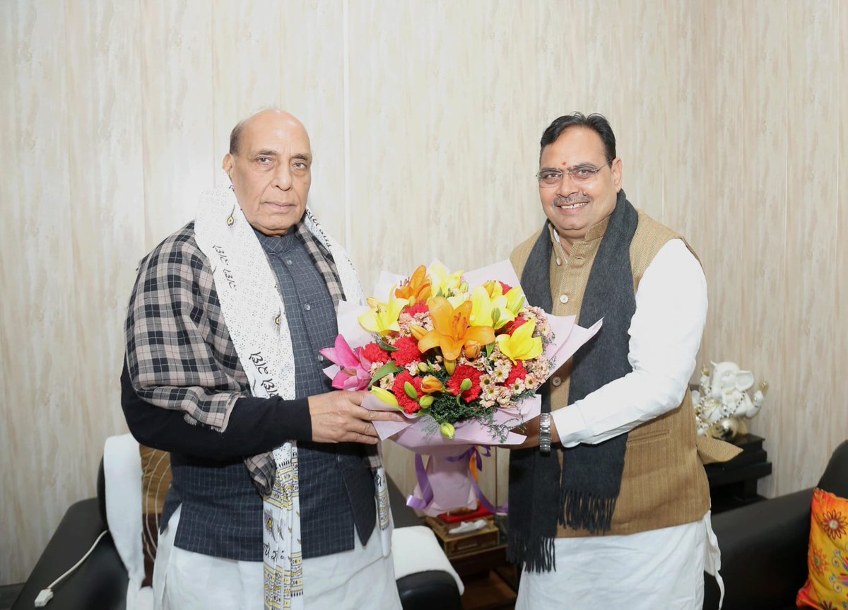 Bhajanlal Sharma (@bhajanlalbjp) on Twitter photo рдорд╛рдирдиреАрдп рд░рдХреНрд╖рд╛ рдордВрддреНрд░реА рд╢реНрд░реА рд░рд╛рдЬрдирд╛рде рд╕рд┐рдВрд╣ рдЬреА рдХреЛ рдЬрдиреНрдорджрд┐рди рдХреА рд╣рд╛рд░реНрджрд┐рдХ рдмрдзрд╛рдИ рдПрд╡рдВ рд╢реБрднрдХрд╛рдордирд╛рдПрдВ!
рдИрд╢реНрд╡рд░ рд╕реЗ рдкреНрд░рд╛рд░реНрдердирд╛ рд╣реИ рдХрд┐ рдЖрдк рд╕рджреИрд╡ рд╕реНрд╡рд╕реНрде рд░рд╣реЗрдВ, рджреАрд░реНрдШрд╛рдпреБ рд╣реЛрдВ рдФрд░ рд░рд╛рд╖реНрдЯреНрд░ рд╕реЗрд╡рд╛ рдореЗрдВ рдЗрд╕реА рдкреНрд░рдХрд╛рд░ рдКрд░реНрдЬрд╛, рдирд┐рд╖реНрдард╛ рдПрд╡рдВ рд╕рдорд░реНрдкрдг рдХреЗ рд╕рд╛рде рдЕрдкрдирд╛ рдЕрдореВрд▓реНрдп рдпреЛрдЧрджрд╛рди рджреЗрддреЗ рд░рд╣реЗрдВред
<a href="/rajnathsingh/">Rajnath Singh</a> рдорд╛рдирдиреАрдп рд░рдХреНрд╖рд╛ рдордВрддреНрд░реА рд╢реНрд░реА рд░рд╛рдЬрдирд╛рде рд╕рд┐рдВрд╣ рдЬреА рдХреЛ рдЬрдиреНрдорджрд┐рди рдХреА рд╣рд╛рд░реНрджрд┐рдХ рдмрдзрд╛рдИ рдПрд╡рдВ рд╢реБрднрдХрд╛рдордирд╛рдПрдВ!
рдИрд╢реНрд╡рд░ рд╕реЗ рдкреНрд░рд╛рд░реНрдердирд╛ рд╣реИ рдХрд┐ рдЖрдк рд╕рджреИрд╡ рд╕реНрд╡рд╕реНрде рд░рд╣реЗрдВ, рджреАрд░реНрдШрд╛рдпреБ рд╣реЛрдВ рдФрд░ рд░рд╛рд╖реНрдЯреНрд░ рд╕реЗрд╡рд╛ рдореЗрдВ рдЗрд╕реА рдкреНрд░рдХрд╛рд░ рдКрд░реНрдЬрд╛, рдирд┐рд╖реНрдард╛ рдПрд╡рдВ рд╕рдорд░реНрдкрдг рдХреЗ рд╕рд╛рде рдЕрдкрдирд╛ рдЕрдореВрд▓реНрдп рдпреЛрдЧрджрд╛рди рджреЗрддреЗ рд░рд╣реЗрдВред
<a href="/rajnathsingh/">Rajnath Singh</a>