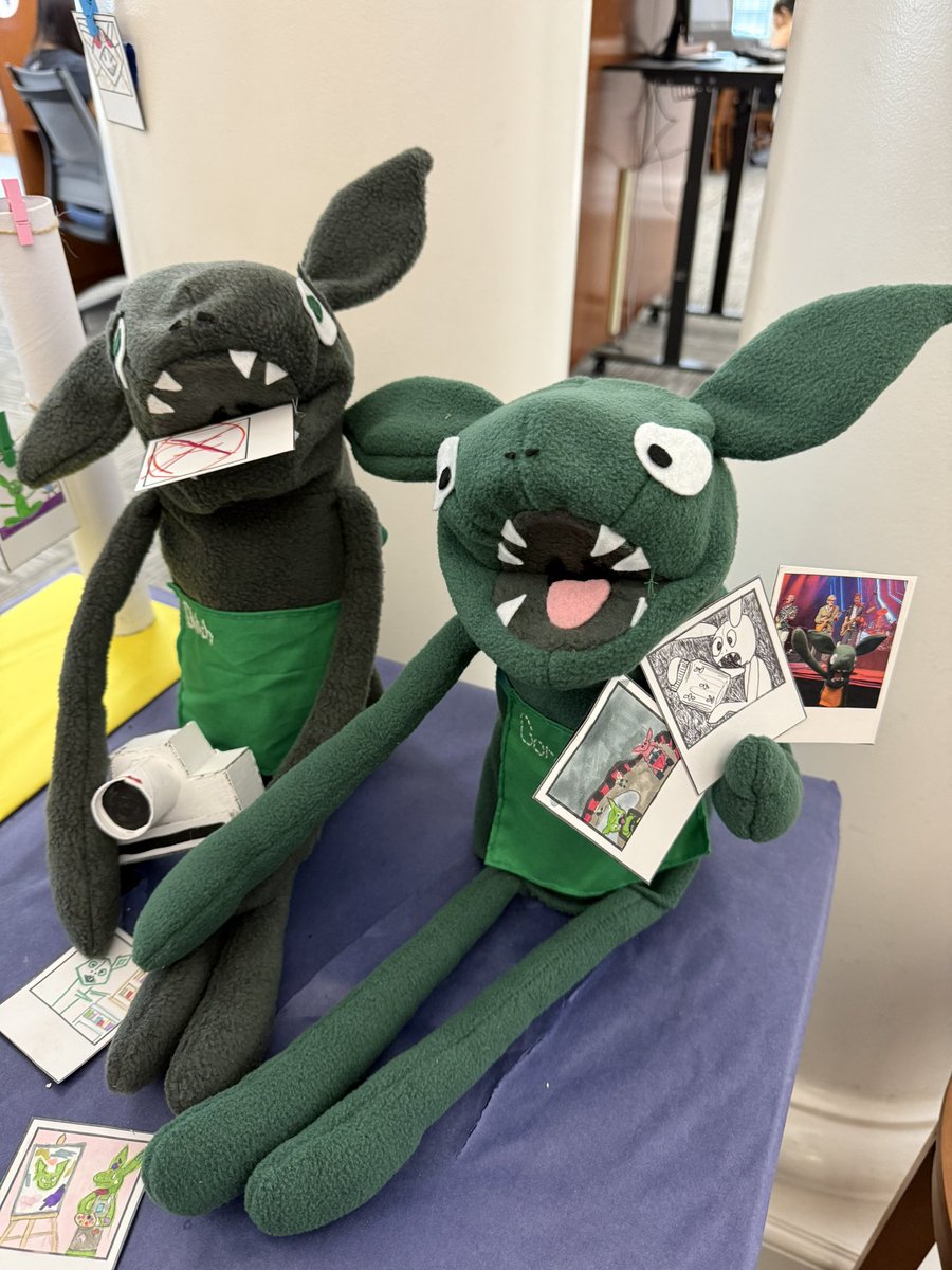 Had a good giggle at work today. A co-worker has a station for kids to create a picture of what the puppets she created did on their summer vacation. 

One kid shoved their creation into one of the puppets’ mouths. 😹