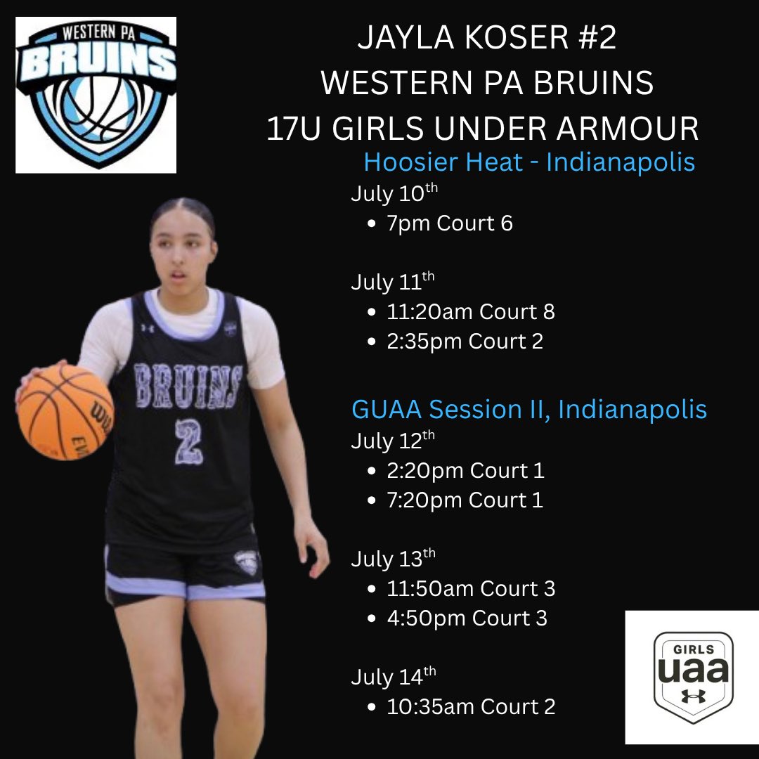 Jayla Koser (@jayla_koser) on Twitter photo Coaches please come watch me and my teammates play this live period in Indiana. <a href="/WPABruinsAAU/">WPABruinsAAU</a> <a href="/CPABruinsAAU/">CPABruinsAAU</a> <a href="/WPABruins2026/">WPA Bruins UAA 2026</a> <a href="/KPannell71/">“KP”</a> Coaches please come watch me and my teammates play this live period in Indiana. <a href="/WPABruinsAAU/">WPABruinsAAU</a> <a href="/CPABruinsAAU/">CPABruinsAAU</a> <a href="/WPABruins2026/">WPA Bruins UAA 2026</a> <a href="/KPannell71/">“KP”</a>