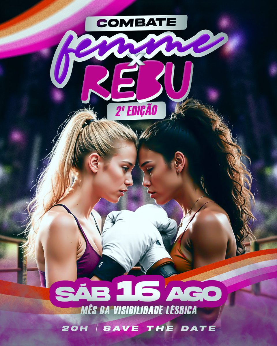 Vocês pediram e a gente atendeu! 

Vem aí a 2ª edição do COMBATE mais SÁFICO que a noite carioca já viu 🥊🔥

🎟️ Ingressos: sympla.com.br/evento/femme-v…