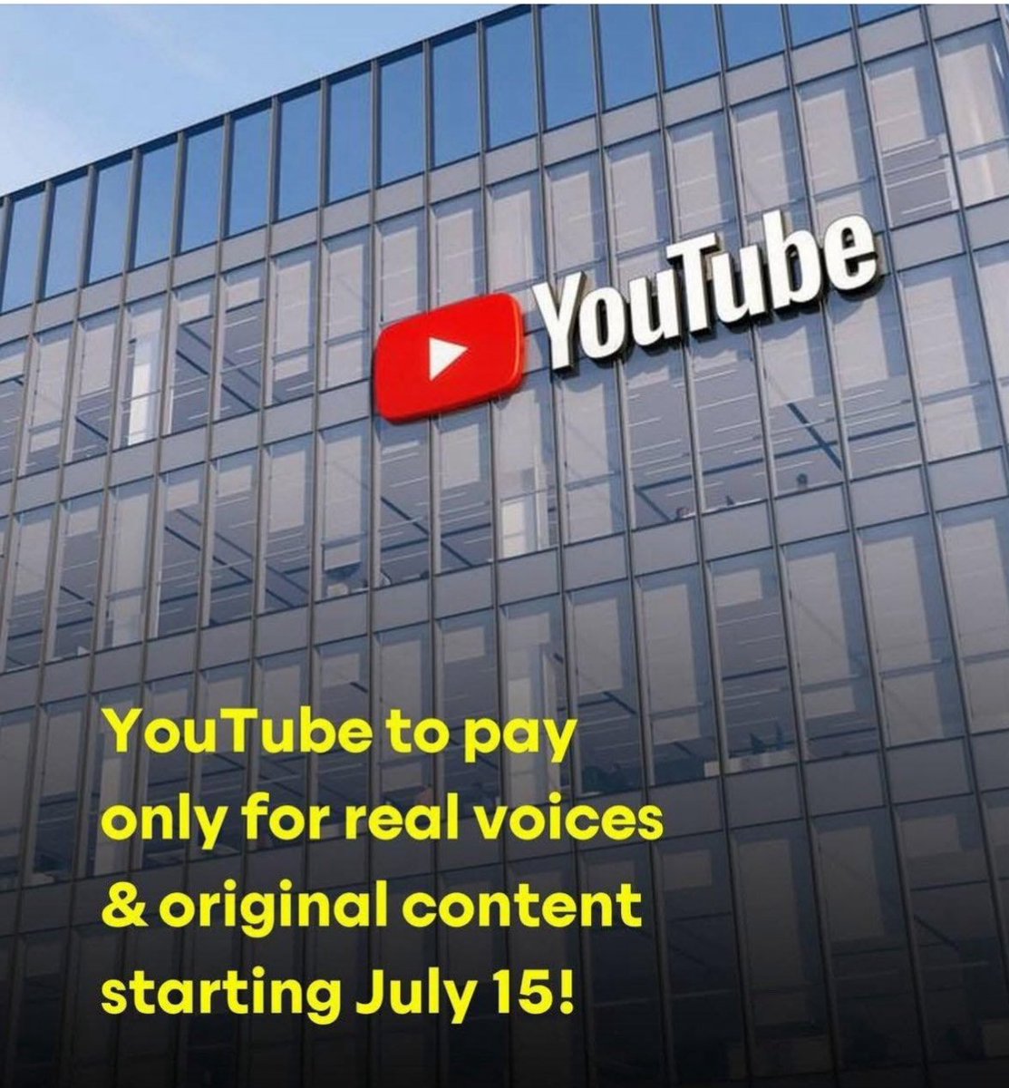 BollyNuse's tweet photo. Hello @TeamYouTube And what will happen to the videos that already have AI voice and what is the update about the faceless movie review channels? What will happen to the news channels that have using AI voice for a long time? @YouTube @YouTubeCreators @TeamYouTube @grok https://t.co/8fCiRtuqBi