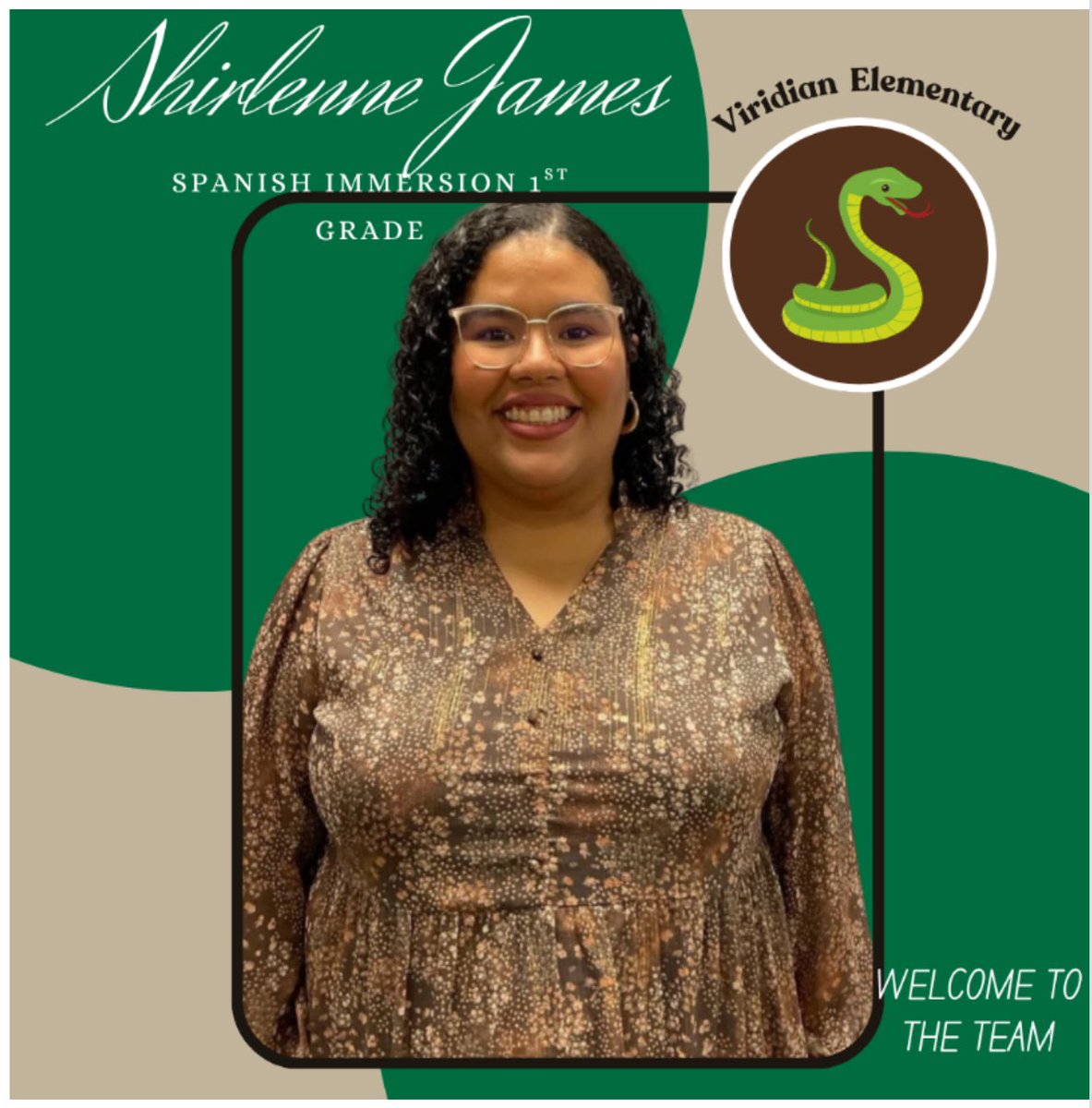We are excited to welcome Shirlenne to the Viridian staff. <a href="/PrincipalMans/">Melanie Mans, M.Ed.</a> <a href="/hebisdpeople/">HEB ISD People</a>