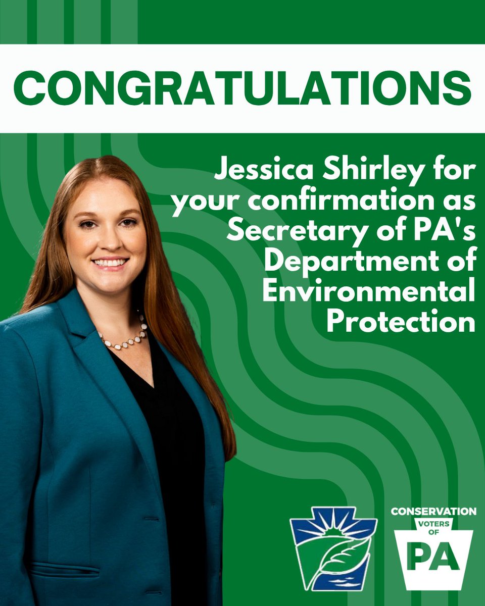 ConservationPA's tweet image. Congratulations on your confirmation to Sec. Jessica Shirley — PA’s newest leader at the Department of Environmental Protection!
And a big shoutout to both @PennsylvaniaDEP and @DCNRNews as they celebrate 30 years of environmental leadership as independent agencies.