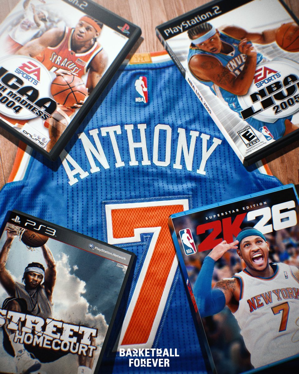 Carmelo Anthony has now completed the basketball video game cycle 🎮🏀