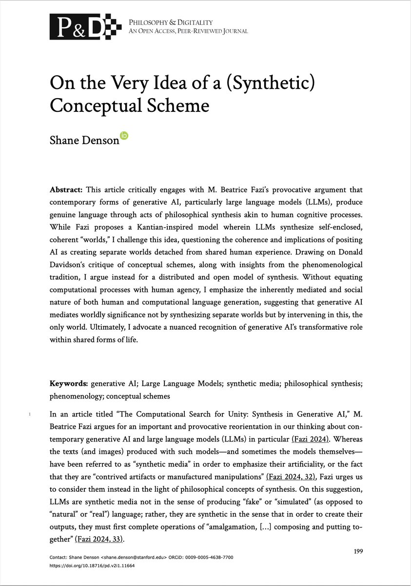 medieninitiativ's tweet photo. New Article: "On the Very Idea of a (Synthetic) Conceptual Scheme" -- Out now in Philosophy and Digitality (link in comments) https://t.co/OAP9z78lUF