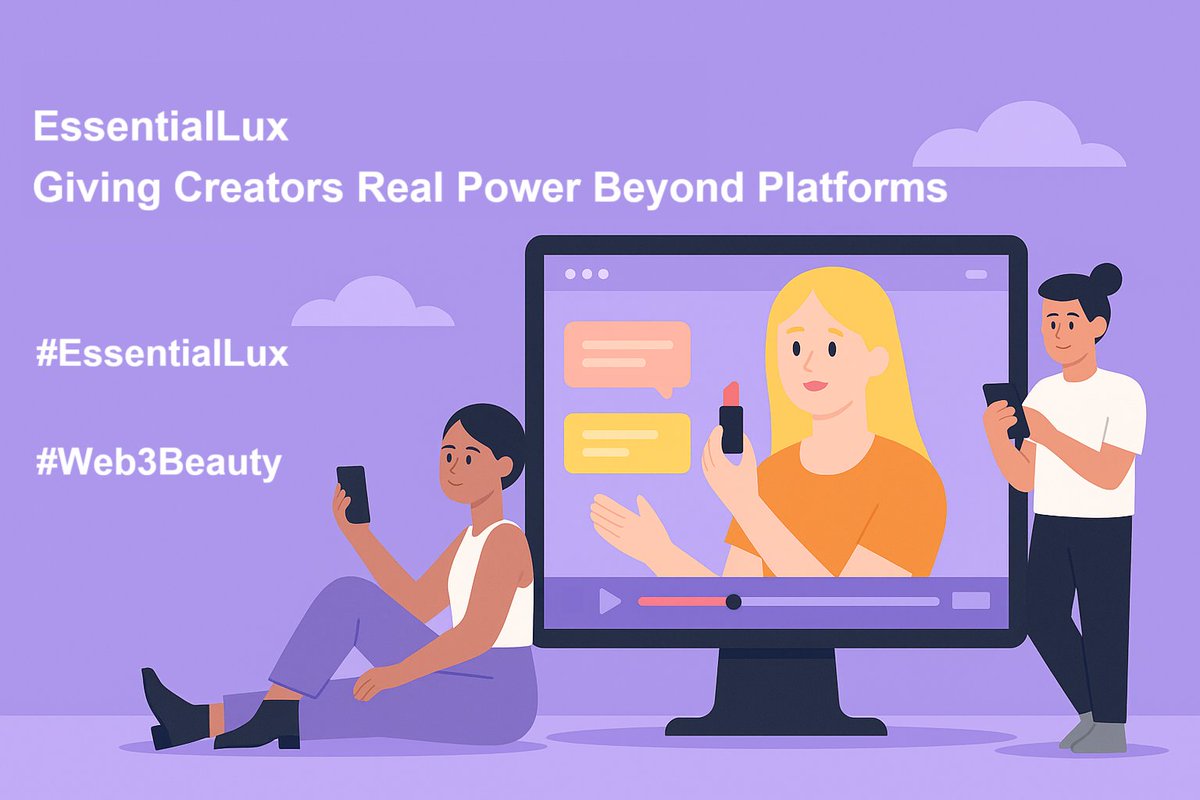 ESSENTIALLUX_'s tweet image. 💄EssentialLux: Giving Creators Real Power Beyond Platforms
Most platforms still run the same old way. A few companies pull the strings, decide what gets seen, and keep the biggest share of the profits. EssentialLux flips that script.
Here, creators don’t just upload content.…