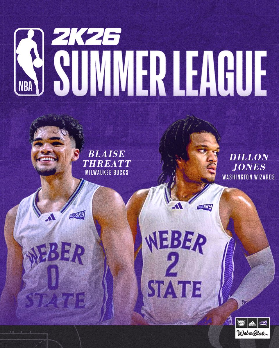 WeberStateMBB's tweet image. Check out our ✌️Wildcat greats in the #NBASummerLeague!
#WeberStateGreat | #BigSkyMBB