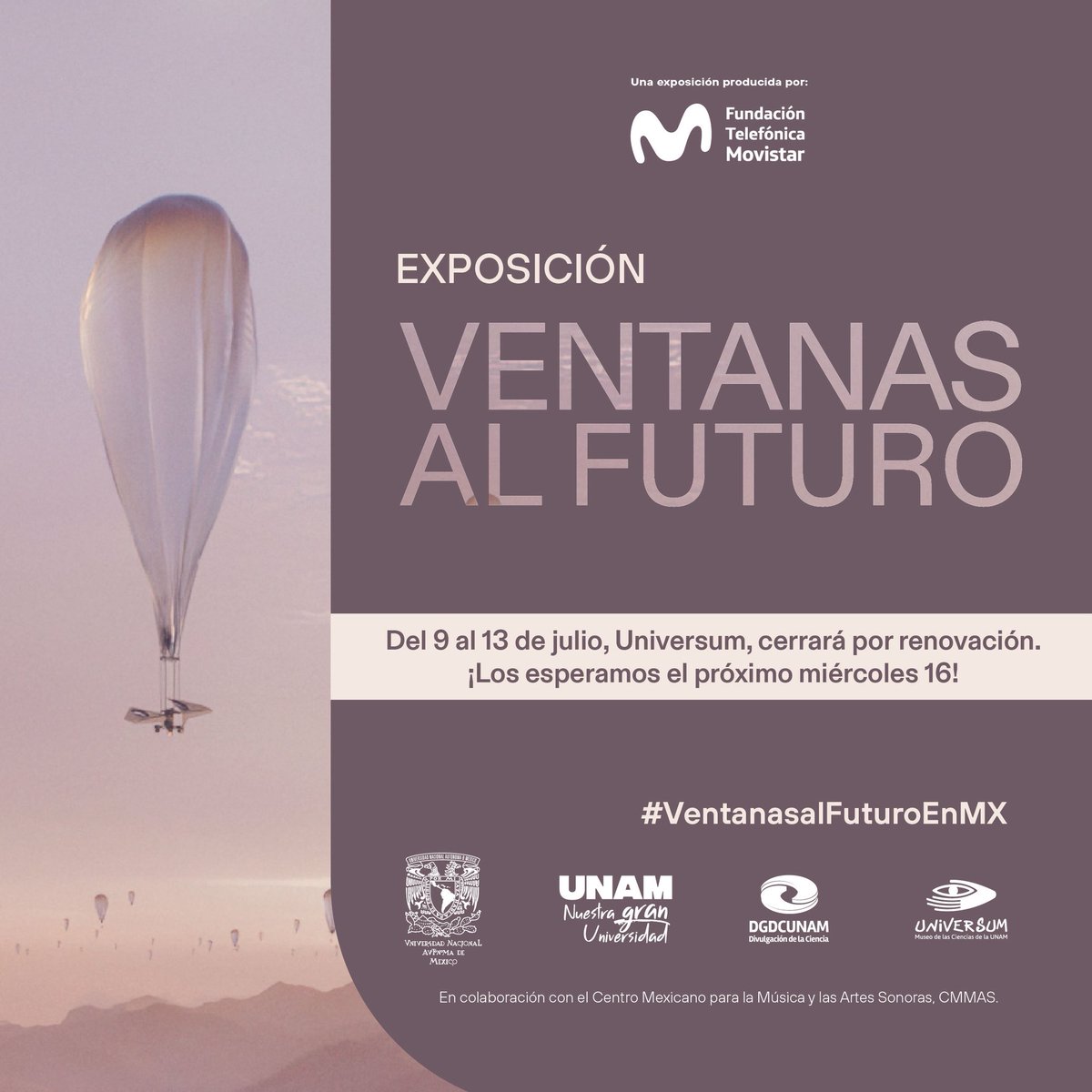 Fundación Telefónica Movistar México (@ftelefonicamx) on Twitter photo 🔧 #VentanasAlFuturoEnMx
en pausa, mientras <a href="/UniversumMuseo/">Universum Museo</a> se renueva.
📅 ¡Volvemos el 16 de julio para seguir imaginando juntos el mañana!
Descubre los detalles de esta exposición 👉🏼
fundaciontelefonica.com.mx/exposiciones/v…
#ExpoVentanasAlFuturo 🔧 #VentanasAlFuturoEnMx
en pausa, mientras <a href="/UniversumMuseo/">Universum Museo</a> se renueva.
📅 ¡Volvemos el 16 de julio para seguir imaginando juntos el mañana!
Descubre los detalles de esta exposición 👉🏼
fundaciontelefonica.com.mx/exposiciones/v…
#ExpoVentanasAlFuturo