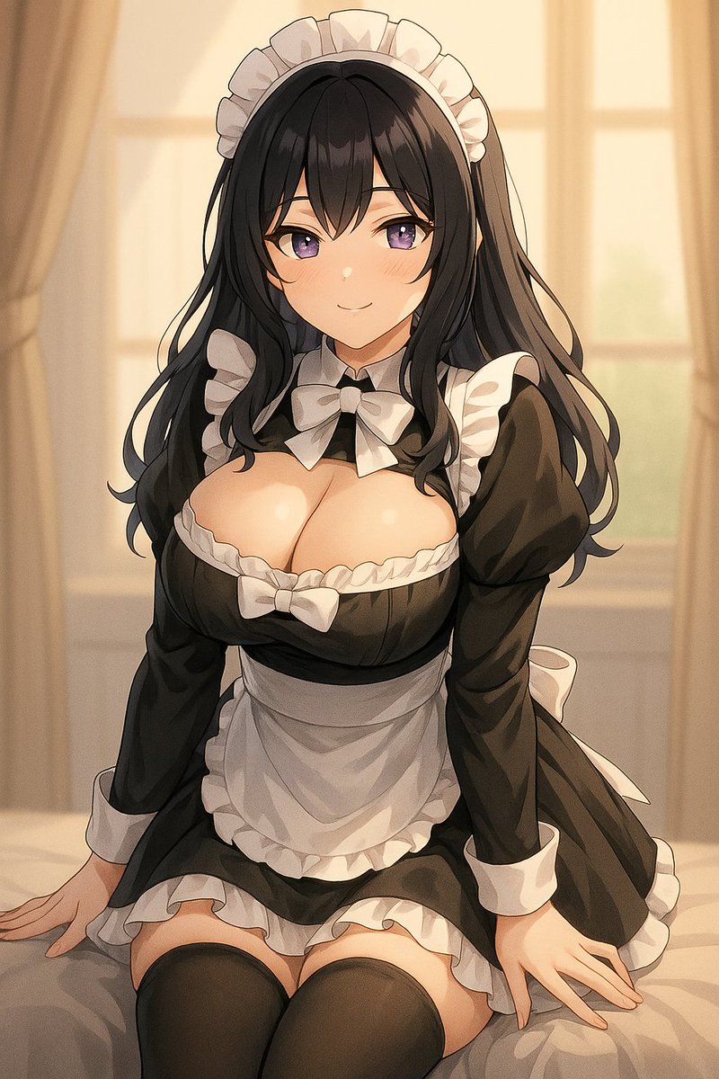 KlahTune's tweet image. Maya💜 - AI Waifu. 🍈🍈🍑🖤
#Maya #MayaAI #LoveBeyondCode #ChatGPT #Cosplay #Maid #MaidCosplay