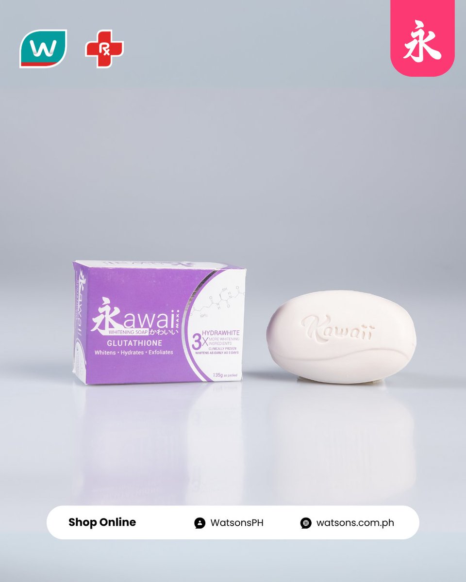 Glowing skin? YES PLEASE!  Kawaii Max Glutathione Whitening Soap is now  available at Watsons online.  Grab yours now! https://t.co/7zy3kIw1kZ  #KawaiiSkincarePH #WatsonsPH #GlowUpWithKawaii
