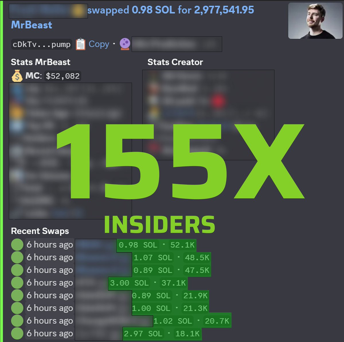 How to not miss the next 100x! 🧵   

If you're relying on others to drop alpha in chat, you're already late. The key is being early and that’s exactly the edge our holders get  💰

#MRBEAST = 155X  

Use the right tools to monitor what’s happening on-chain in real time⤵️