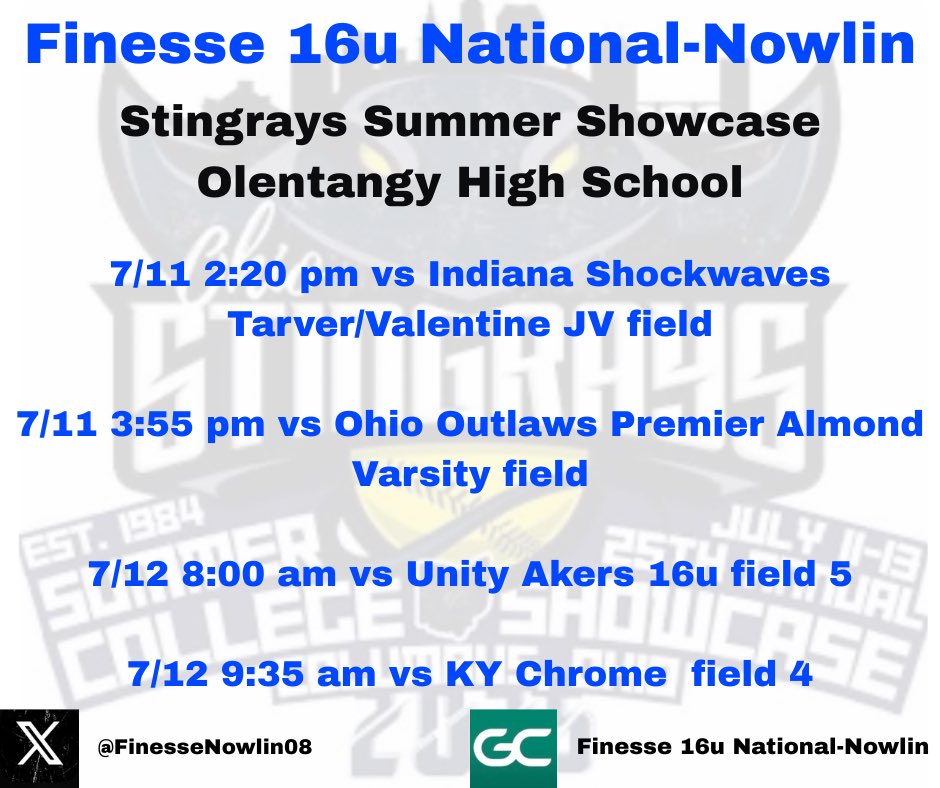 EmiliS2026's tweet image. Excited to get back at it this weekend at the Stingrays tournament!!
@FinesseNowlin08