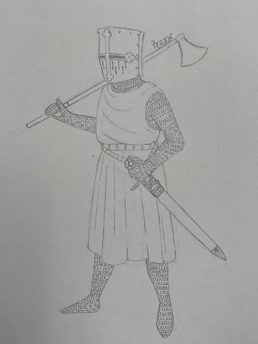 redninenine_'s tweet image. French man-at-arms, latter half of the 15th century
Armour, late 14th century
Armour, 1250s
Lil guy, 21st century