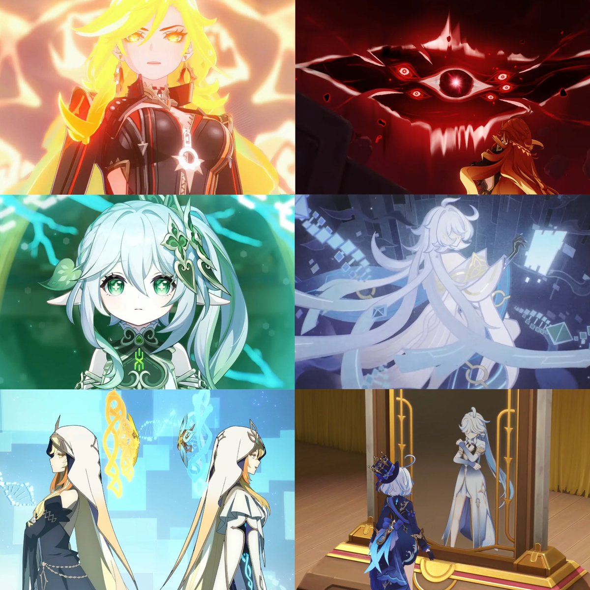 FUSHIGUR0's tweet photo. love how all the archons are connected to the four shades

- venti/istaroth &amp; focalors/naberius direct relation
- zhongli cube motifs and controlling space like asmoday, erosion from heavenly principles
- raiden’s statue of ronova, eye motifs, eternity is the nearest to HP

(1/2) https://t.co/rUdOWYtsOI