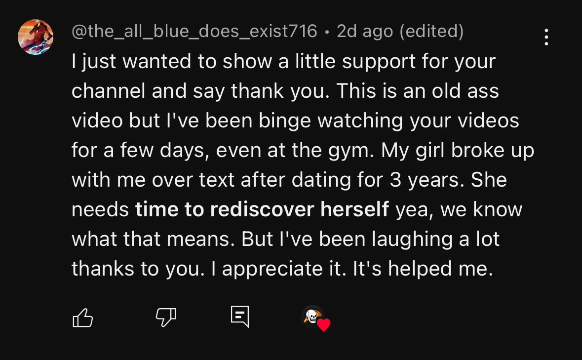 “rediscover herself”
we all know what that means