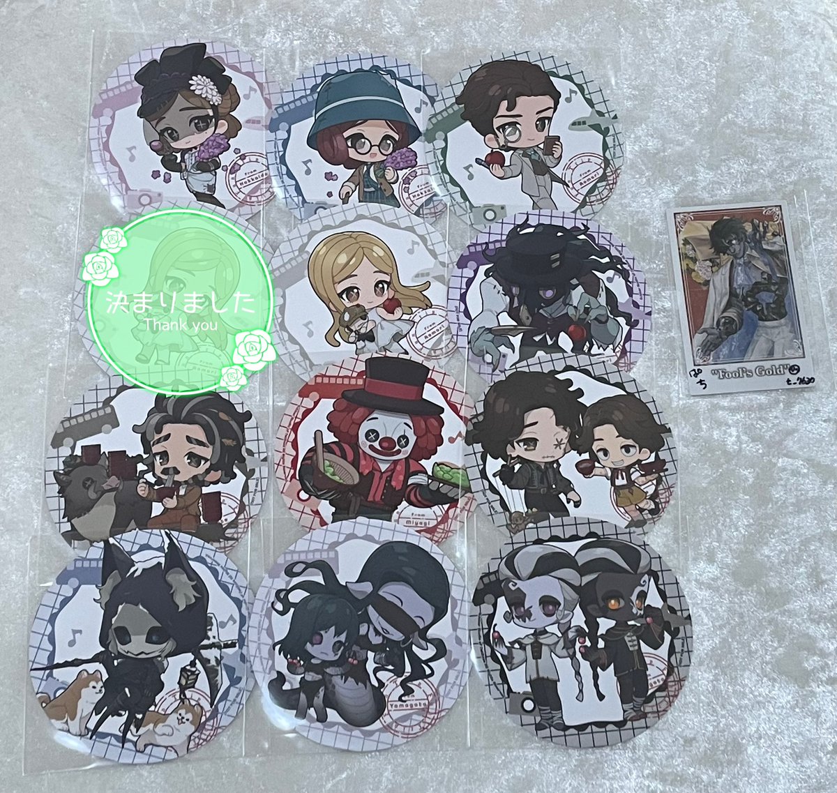 t_7630's tweet photo. 【交換】第五人格　Identity V   Fun Trip   特典　コースター

譲:調香師、心眼、小説家、少女、悪夢、野人、道化師、★夜の番人、夢の魔女、⭐︎白黒無常、記者、⭐︎血の女王
求:フールズ・ゴールド、探鉱者、教授

夜の番人はフルゴとの交換、教授は無印との交換希望です。宜しくお願い致します。 https://t.co/Srm4vbi1fi