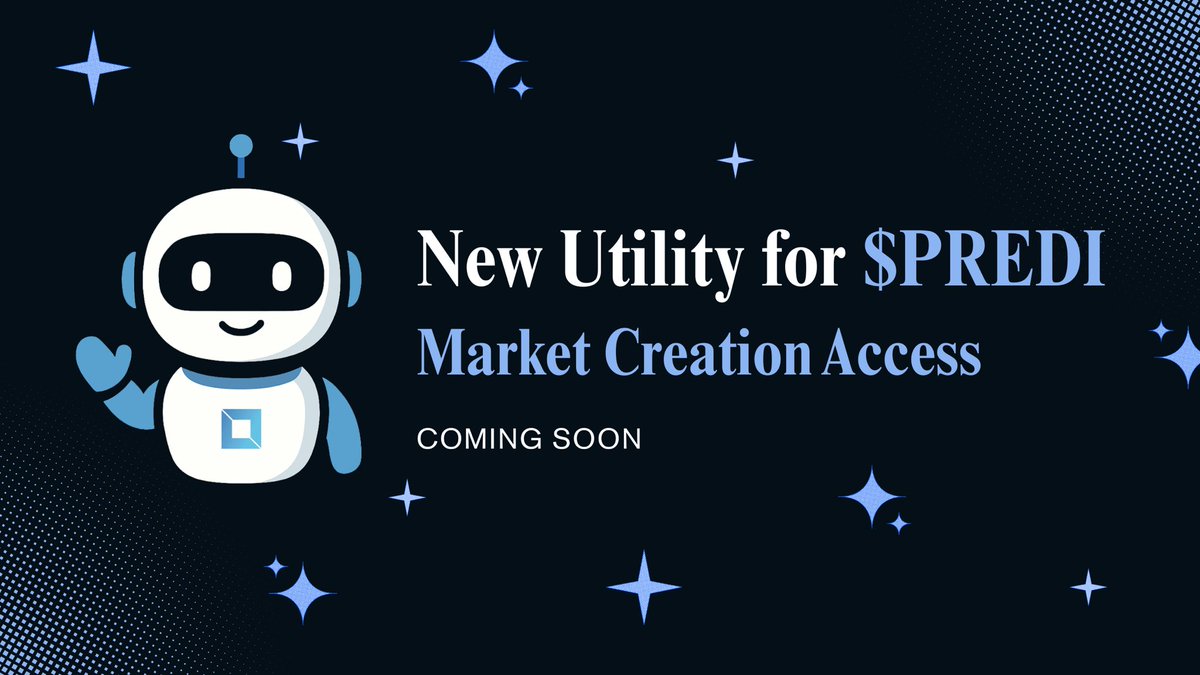 PrediBot 🤖 (@predibot_) on Twitter photo 🚨 New Utility Incoming for $PREDI
👀 Soon, creating a market on <a href="/PredictBase/">PredictBase</a> will be exclusive to $PREDI holders.
🔥 Each market creation will require 100 $PREDI, with 25% permanently burned!
📖 Learn more in our updated white paper:
predibot.xyz/whitepaper 🚨 New Utility Incoming for $PREDI
👀 Soon, creating a market on <a href="/PredictBase/">PredictBase</a> will be exclusive to $PREDI holders.
🔥 Each market creation will require 100 $PREDI, with 25% permanently burned!
📖 Learn more in our updated white paper:
predibot.xyz/whitepaper