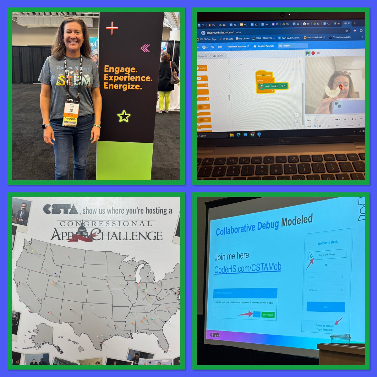 jaimehansendvu1's tweet image. Packed day of learning at #CSTA2025 in @Cleveland today! 💻 From AI literacy for Littles 👧👦 to HS coding with @codehs and lastly @scratch Jr. game creation 🎮—so many creative ideas! Excited to present our session tomorrow 7/10 at 10:30! 🙌 #CSforAll #EdTech #STEMed #AILiteracy