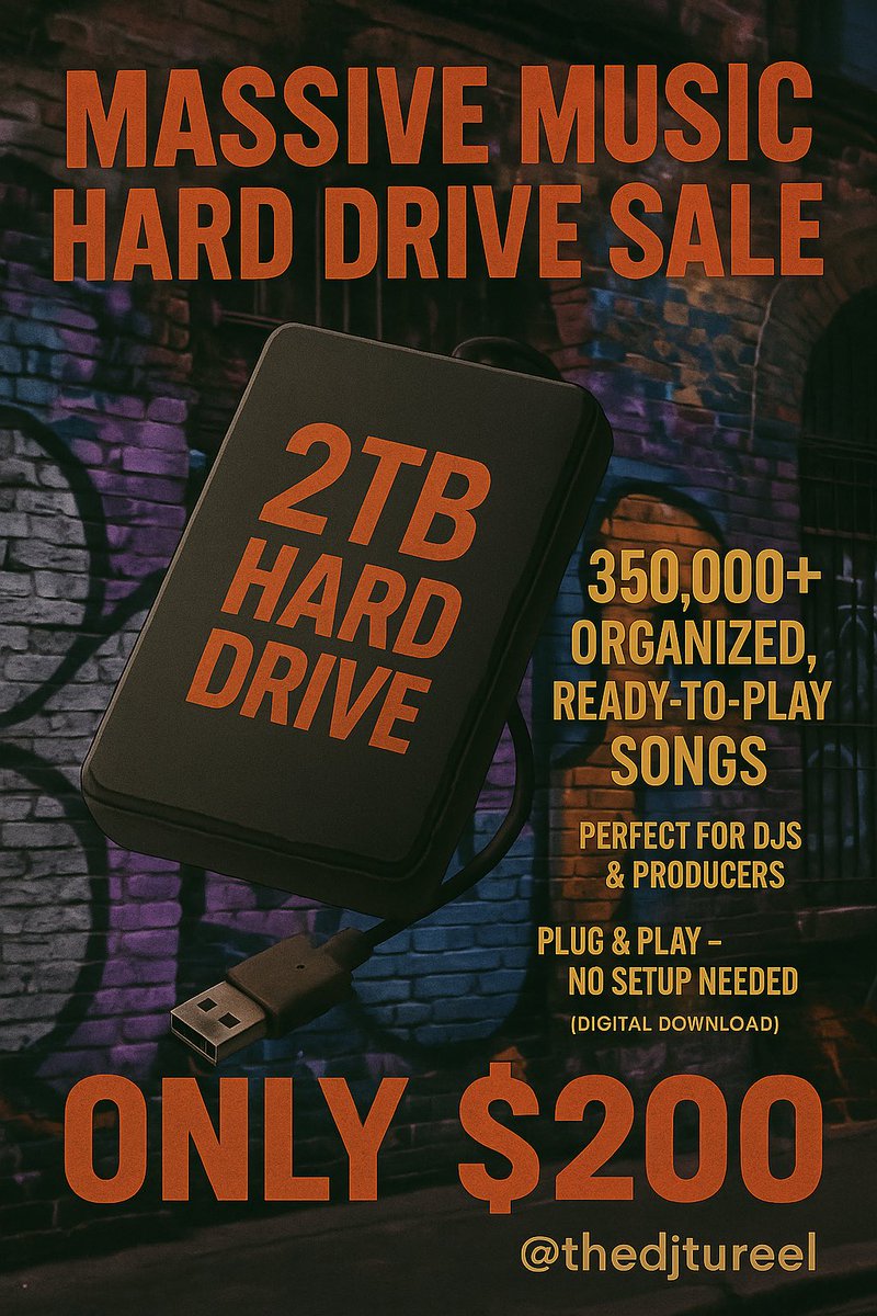 ATTENTION DJs UPCOMING &amp; ESTABLISHED‼️ DM ME IF YOU NEED INDIVIDUAL CRATES OR WANT ALL THE MUSIC‼️ 350,000 SONGS(2.6 TB) IT COMES W/ OVER 1000 FX 📲 CRATES FOR $30, ENTIRE HD FOR $200‼️ TURN YA LIBRARY UP‼️🔥(once bought I will send over download link)