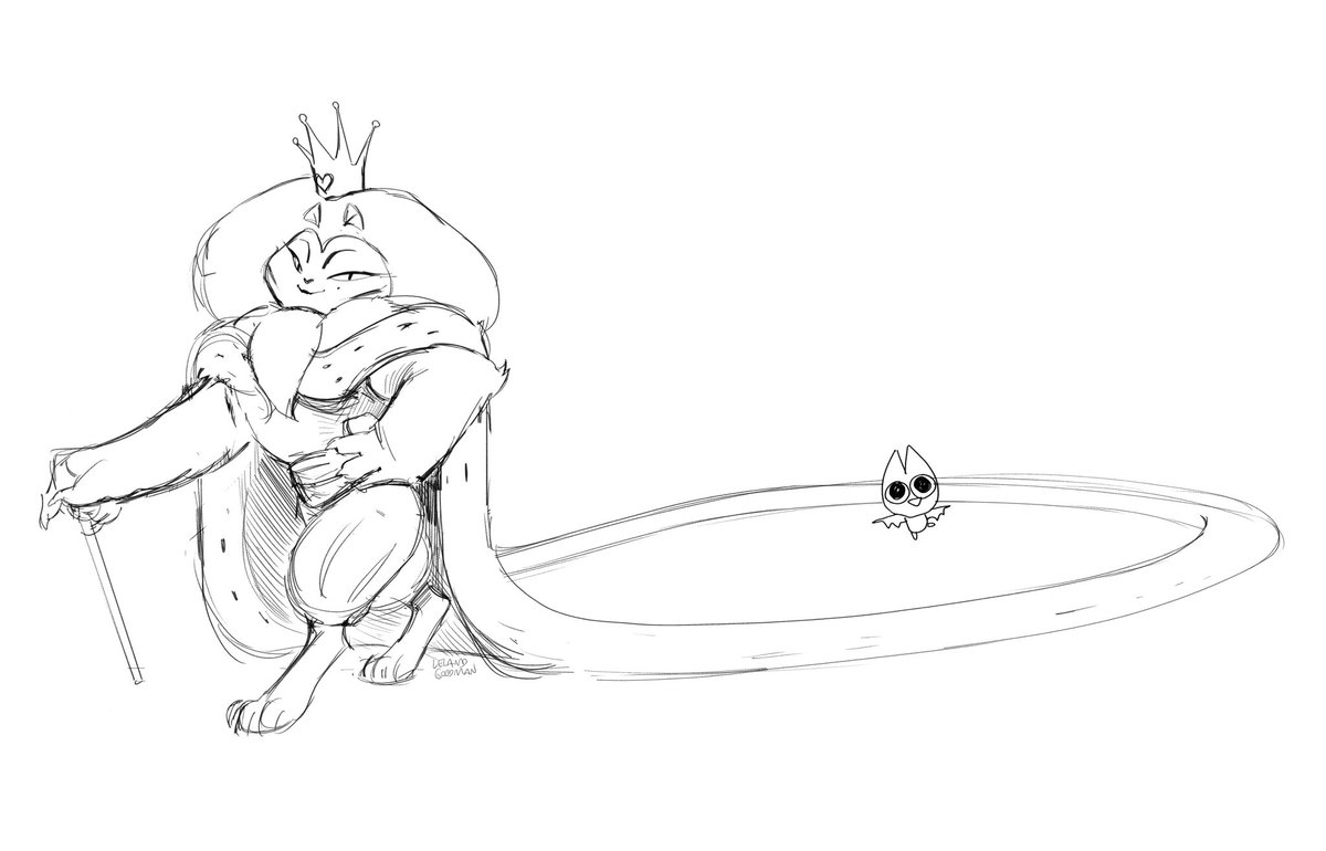 random_mao's tweet image. Today’s random post is King Snugglemagne and Adorabat!
Art by Leland Goodman
#maomaoheroesofpureheart