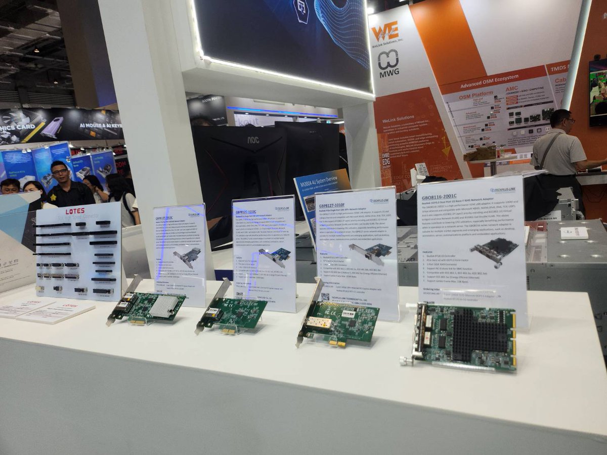 TechPlusLink's tweet photo. We successfully showcased the RTL8127 series Network Interface Cards (NICs) at Realtek’s booth during COMPUTEX Taipei 2025. We sincerely thank all our friends and partners for their enthusiastic participation and support!

#NIC 
#RTL8127 
#Networking 
#Realtek https://t.co/4NL3Synkp0
