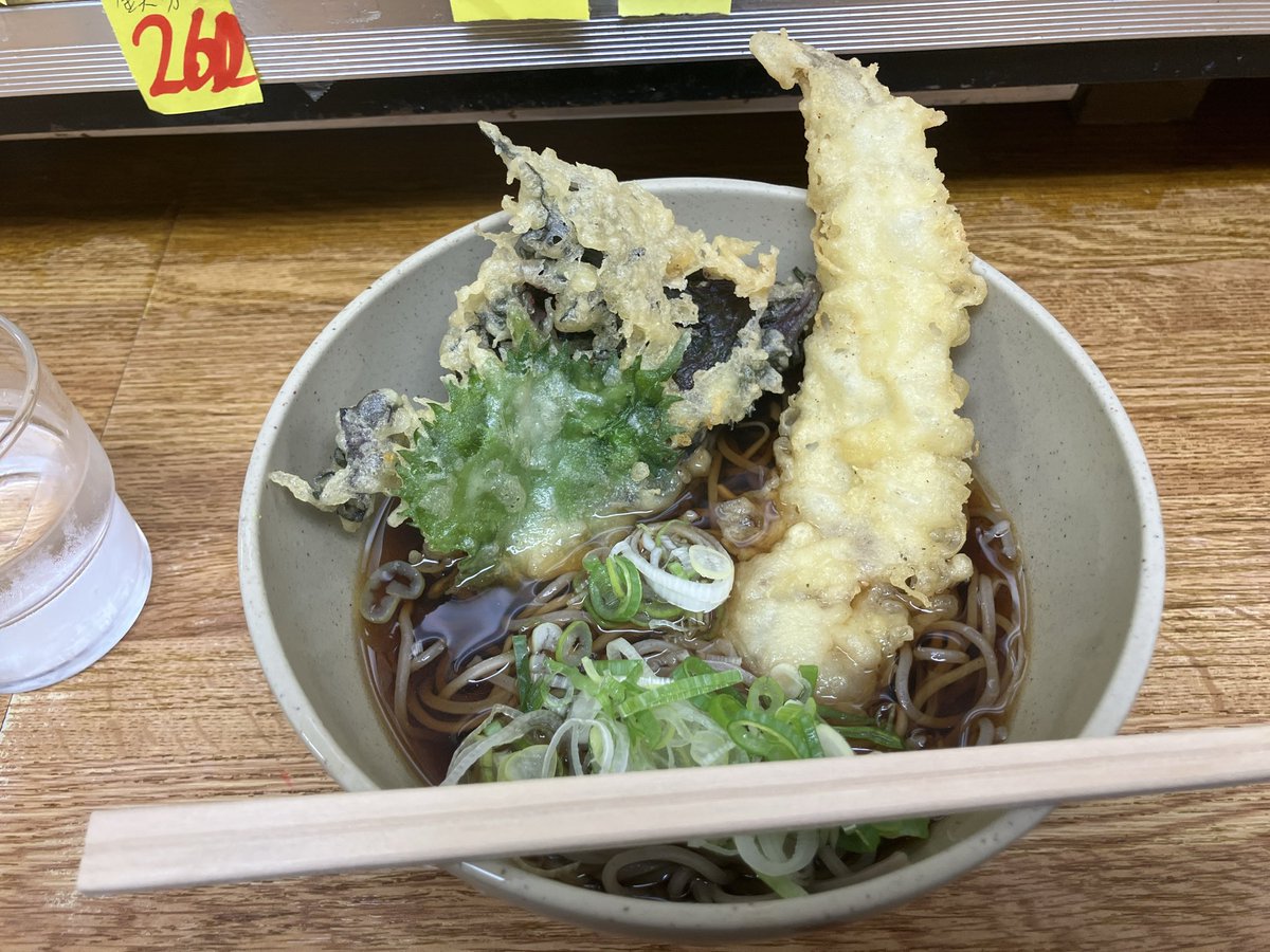今日も温かい蕎麦。穴子と赤紫蘇をのせてもらう。
ここの冷房の効きはめちゃ快適で、自転車でかいた汗がすぐにひく。
赤紫蘇の酸味が妙に気に入った。#西荻窪 #笠置そは #穴子天 #赤紫蘇