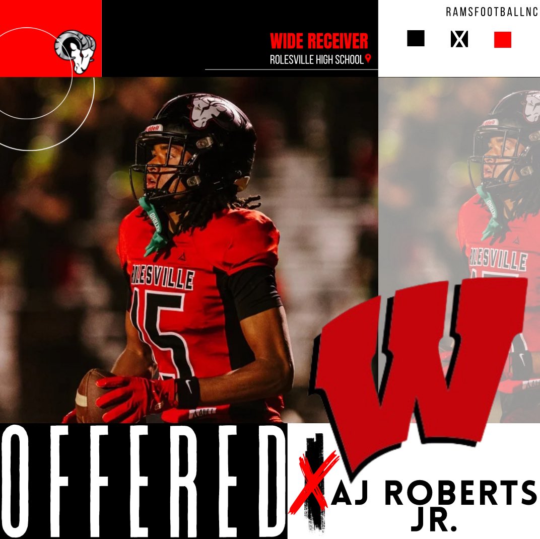 Rolesville Rams Football (@ramsfootballnc) on Twitter photo Congratulations <a href="/ajroberts_/">Anthony Roberts</a> for earning an offer from <a href="/BadgerFootball/">Wisconsin Football</a> <a href="/RRACKLEY9/">Coach Ranier (Rack) Rackley</a> 🔥🔥🏈!! Congratulations <a href="/ajroberts_/">Anthony Roberts</a> for earning an offer from <a href="/BadgerFootball/">Wisconsin Football</a> <a href="/RRACKLEY9/">Coach Ranier (Rack) Rackley</a> 🔥🔥🏈!!
