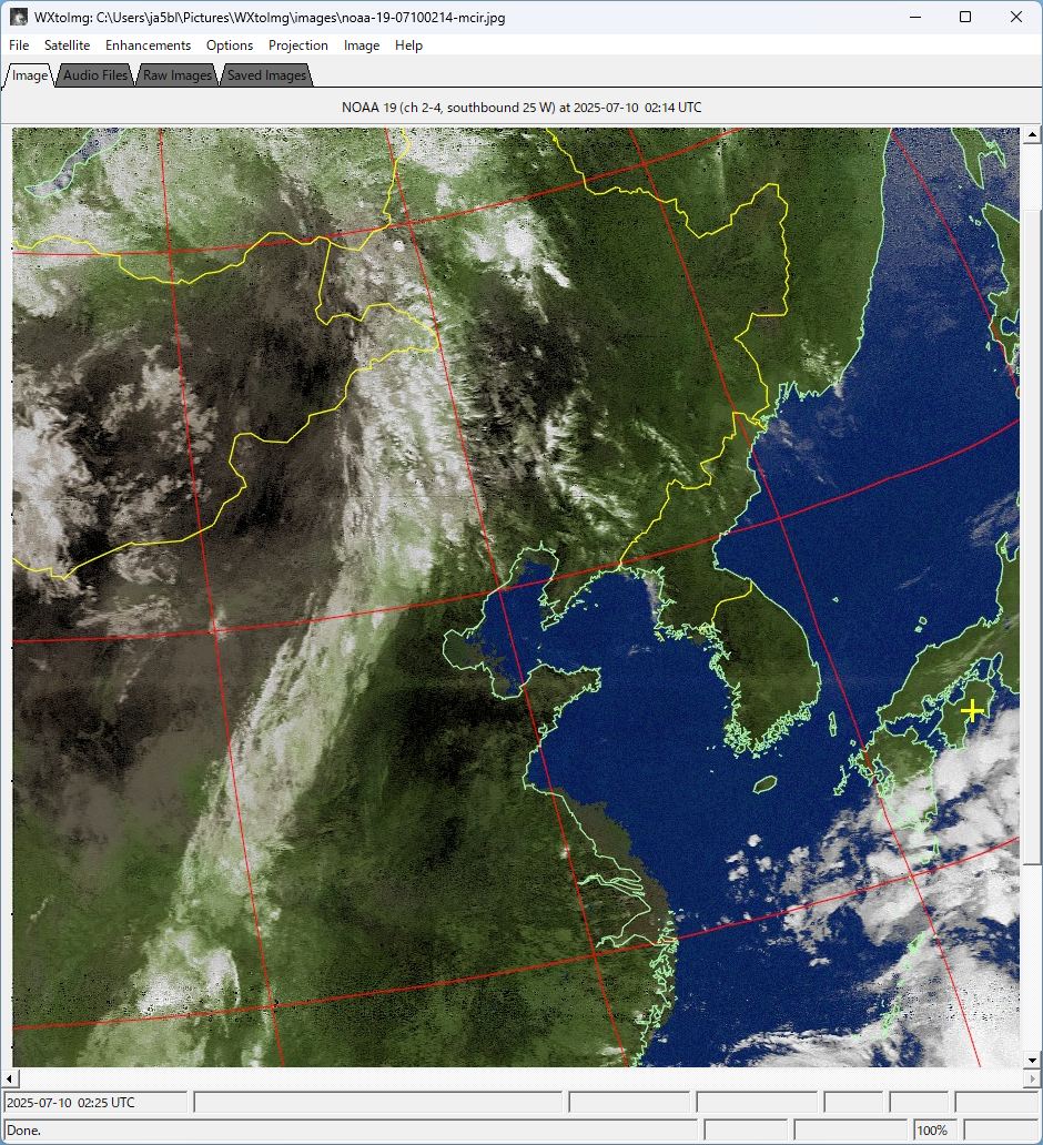 NOAA-19 APT  1114JST
Temp 31C
