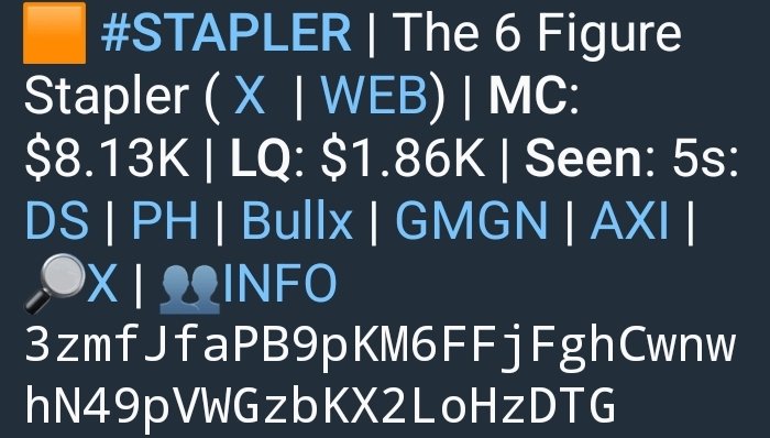 TrackingWallets's tweet image. $The 6 Figure Stapler #STAPLER went from 8K to 1.9M and did (237x+)

$100 would be worth $23,750 at ATH!

Join @TrackingWallets to have results like this and retire your bloodline!

QUICK BUY : t.me/solana_trojanb…