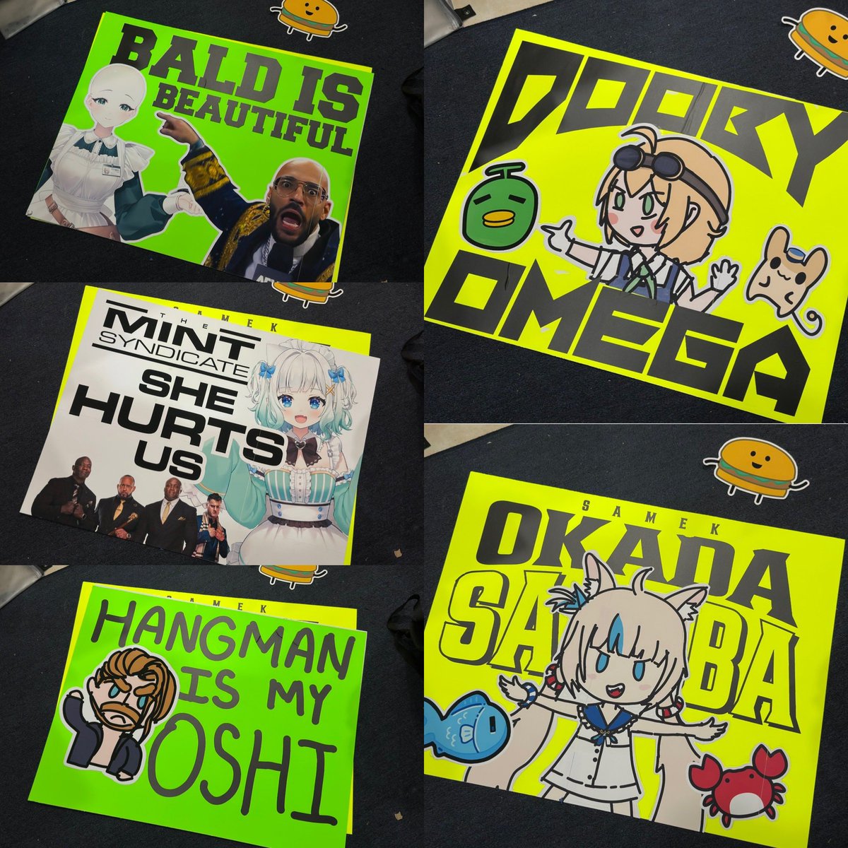 Here were my signs for #AEWDynamite tonight!

No Kenny or Okada though lol 

Lemme know if they were on TV!

#doobart #sabart #nimagery #fantography
