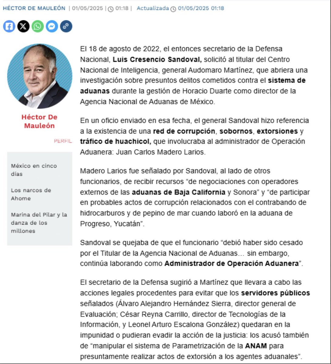 🇺🇦🇮🇱Viviana Hinojosa 💭🎗️ (@vivianolala) on Twitter photo En el país más democrático del mundo, esta columna de <a href="/hdemauleon/">Héctor de Mauleón</a> les molestó tanto que la quieren desaparecer.
Sugiero que la lean y la compartan. En el país más democrático del mundo, esta columna de <a href="/hdemauleon/">Héctor de Mauleón</a> les molestó tanto que la quieren desaparecer.
Sugiero que la lean y la compartan.