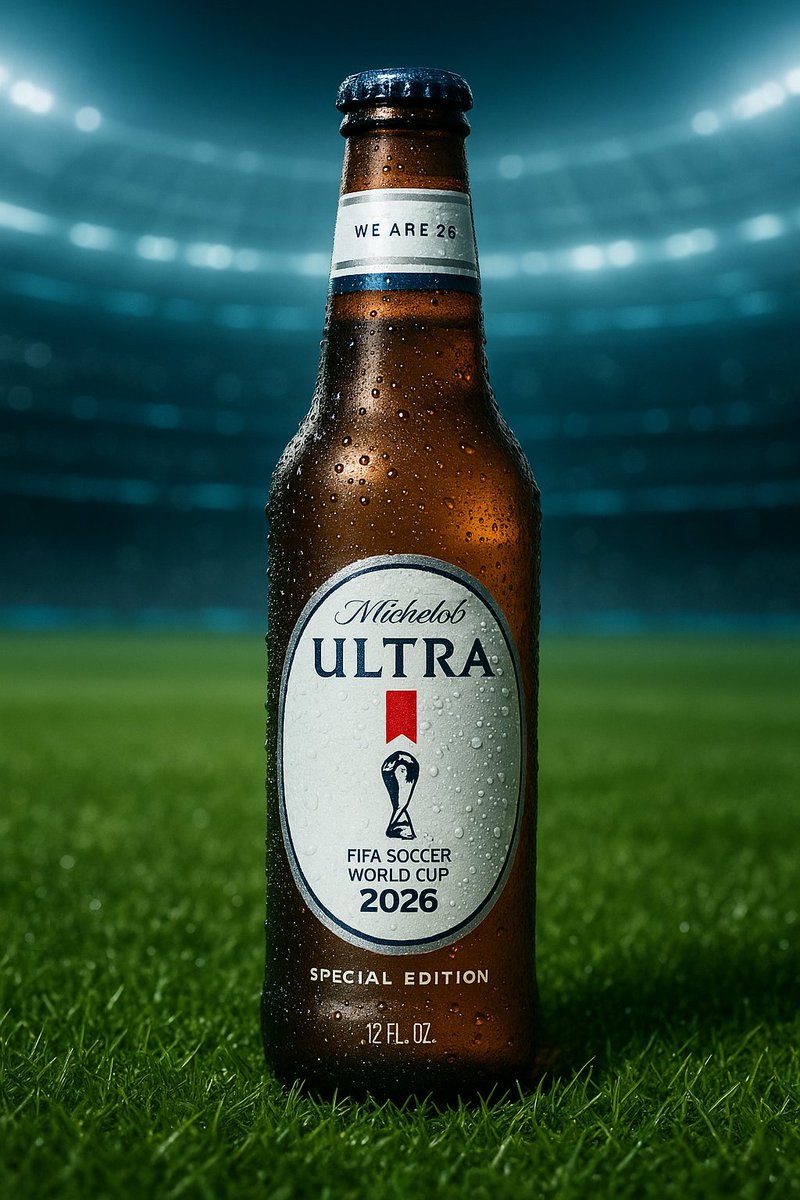 SEP7IMUSMedia's tweet photo. ⚽️🍺 AI mockups for FIFA 2026 beers:
• Corona “We Are 26” (yes, we know it’s not an official sponsor)
• Michelob ULTRA “Kickoff Light”
• Budweiser “Champions Brew”
Reply “Corona,” “ULTRA,” or “Budweiser” to vote! Tag @Corona @MichelobULTRA @Budweiser #FIFA2026 #SEP7IMUS https://t.co/WW4gSG0xEQ