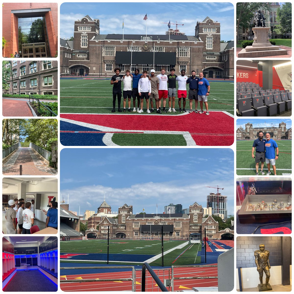 David Montiel (@5manfree) on Twitter photo Day 3 <a href="/FootballGibbons/">Cardinal Gibbons Football</a> started at UPenn. What a great tour by a friend <a href="/CoachDupont/">Jon Dupont</a>. What an awesome facility and campus. Our guys could not believe what a place. What a city. Great vibes go Quakers. Day 3 <a href="/FootballGibbons/">Cardinal Gibbons Football</a> started at UPenn. What a great tour by a friend <a href="/CoachDupont/">Jon Dupont</a>. What an awesome facility and campus. Our guys could not believe what a place. What a city. Great vibes go Quakers.