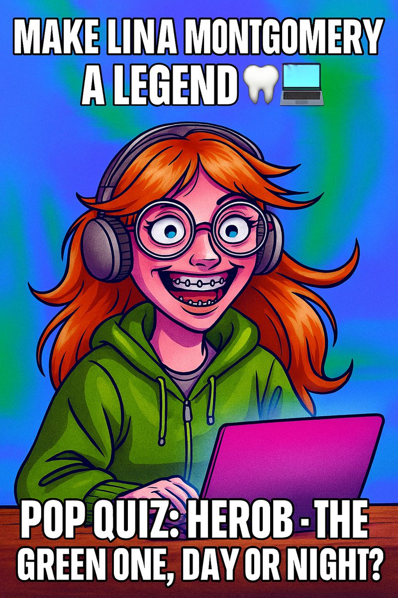 ElSalzi's tweet image. Lina Montgomery just got a major upgrade. From class nerd to cyber-legend—braces on, hoodie up, and headphones locked in. She&apos;s not just studying anymore... she&apos;s plotting something epic. Pop quizzes? Please. 👩‍💻🧠🔥 
#linamontgomery  #classof2082  @theblockbookapp