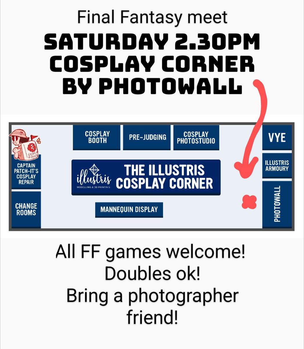 MazCosStuff's tweet photo. Hoping to meet some other Final Fantasy cosplayers at #smashcon2025! We're organising a #FinalFantasy #cosplay meet in the cosplay corner by the photowall on Saturday of SMASH (Sydney Manga and Anime Show) at 2.30pm! All FF games welcome, doubles okay, bring a photographer friend https://t.co/shxxJ4yVQB