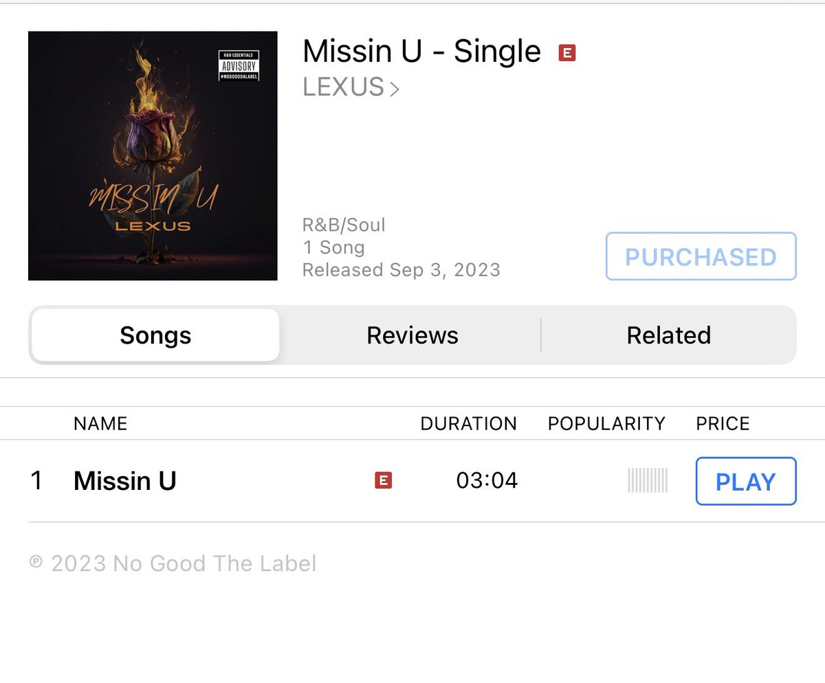 I Just Bought <a href="/_iamlexuss/">IAMLEXUSS💜⚔️☔️</a> - Missin U Song On ITunes