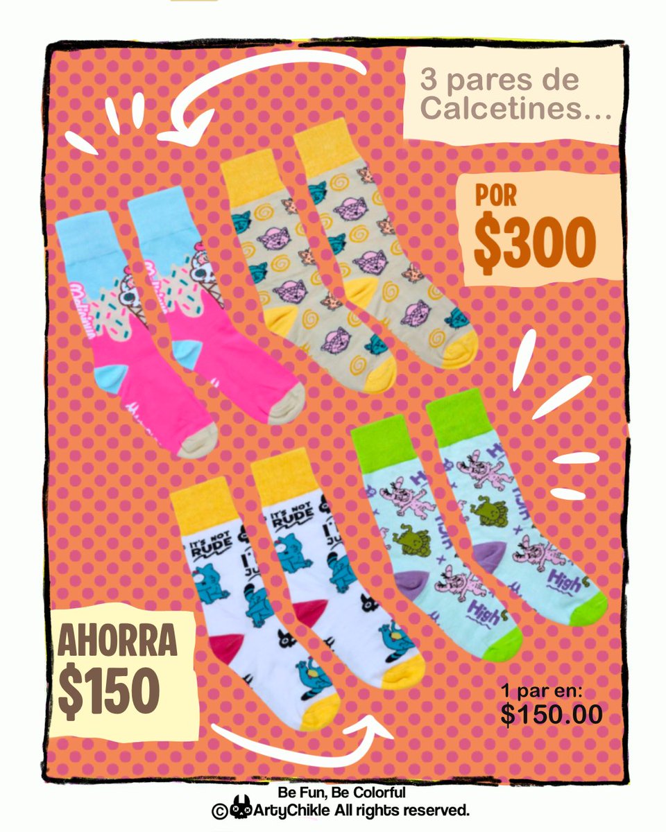 ArtyandChikle's tweet photo. ⚡🧦🩲✨ ¡JULIO ES DE BUNDLES!
Este mes te armamos los combos más sabrosos con calzones, jocks y calcetines chidos 😎💖
👙 3 o 4 bikinis o jocks (¡puedes combinarlos!)
🧦 Packs de calcetines
🔥 ¡Y todos con descuentazo incluido!
#ArtyChikle #BeFunBeColorful #underwear https://t.co/70b4OBpXgC