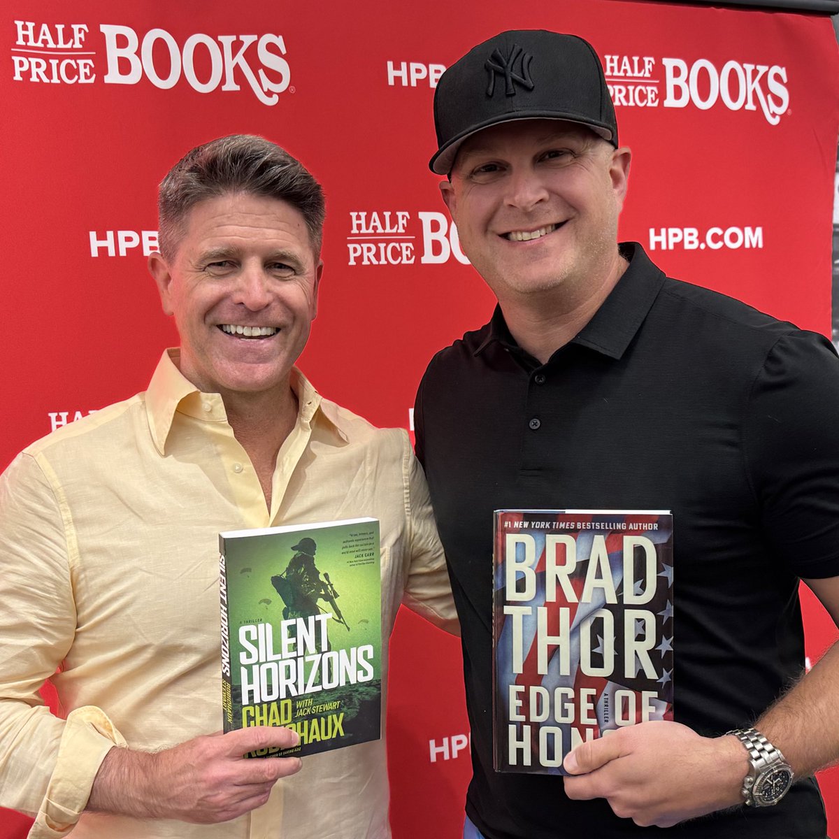 Jack Stewart (@jackstewartbook) on Twitter photo Great seeing <a href="/BradThor/">Brad Thor</a> at <a href="/halfpricebooks/">Half Price Books</a> in Dallas tonight. So kind of him to take a picture with #SilentHorizons while on tour for #EdgeOfHonor. A class act. <a href="/ChadRobo/">Chad Robichaux</a> <a href="/AtriaMysteryBus/">Atria Mystery Bus</a> Great seeing <a href="/BradThor/">Brad Thor</a> at <a href="/halfpricebooks/">Half Price Books</a> in Dallas tonight. So kind of him to take a picture with #SilentHorizons while on tour for #EdgeOfHonor. A class act. <a href="/ChadRobo/">Chad Robichaux</a> <a href="/AtriaMysteryBus/">Atria Mystery Bus</a>