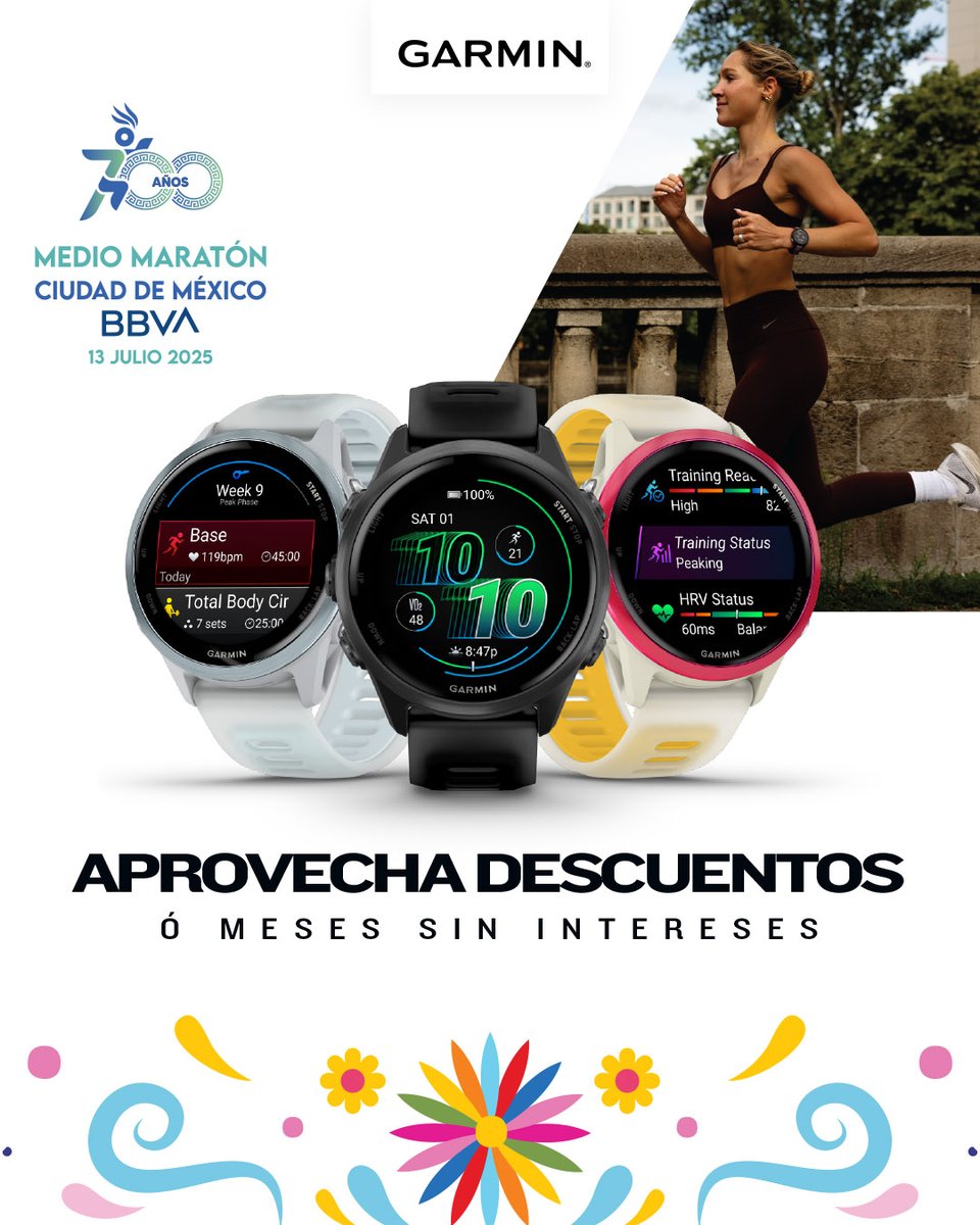 ¡Nos vemos en la entrega de kits! Expo Medio Maratón de la Ciudad de México BBVA 2025
🗓️ Jueves 10 y viernes 11 de julio de 10am a 8pm
🗓️ Sábado 12 de julio de 8am a 4pm

📍 WTC, CDMX, Salones Mexica 1 y 2

#GarminTiempoOficial